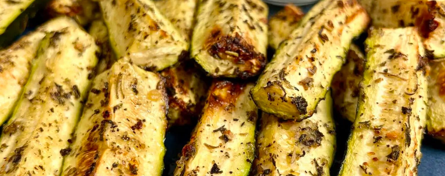Keto Air Fryer Roasted Garlic White Zucchini Rolls